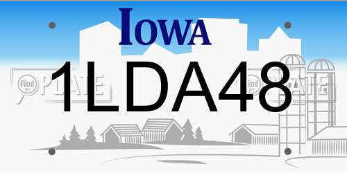 1LDA48 Iowa License Plate
