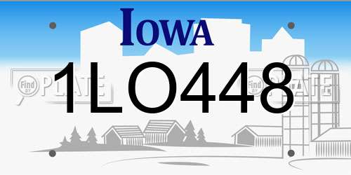1LO448 Iowa License Plate