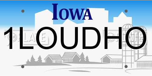 1LOUDHO Iowa License Plate