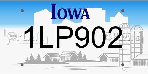 1LP902 Iowa License Plate