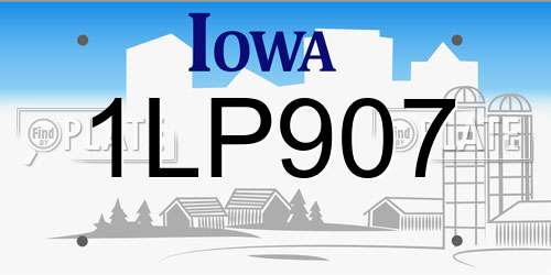 1LP907 Iowa License Plate