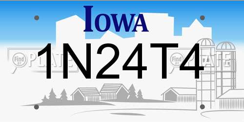 1N24T4 Iowa License Plate