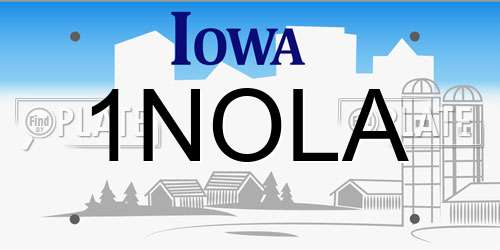 1NOLA Iowa License Plate