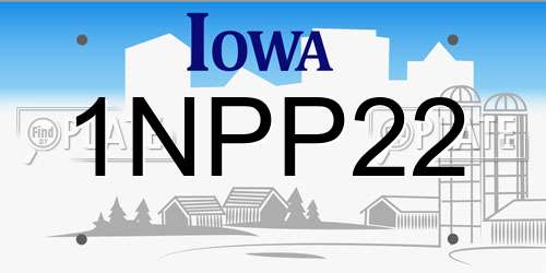 1NPP22 Iowa License Plate
