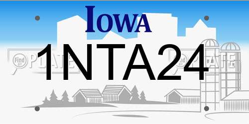 1NTA24 Iowa License Plate
