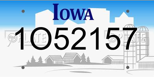 1O52157 Iowa License Plate