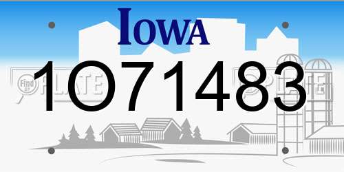 1O71483 Iowa License Plate