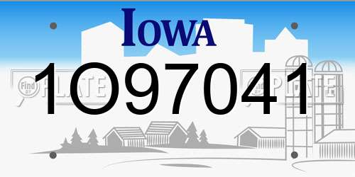 1O97041 Iowa License Plate