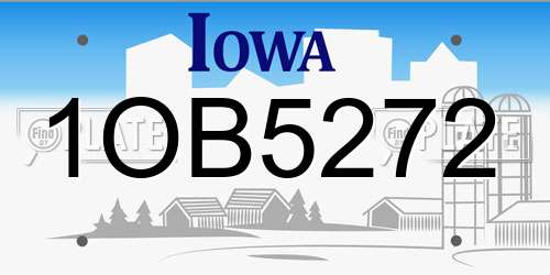 1OB5272 Iowa License Plate