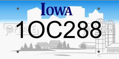 1OC288 Iowa License Plate