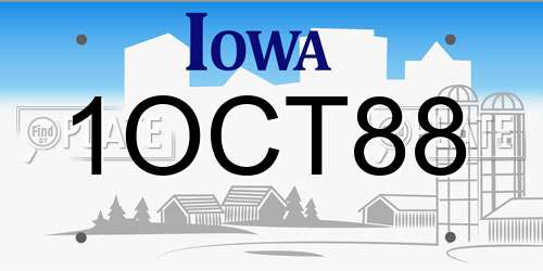 1OCT88 Iowa License Plate