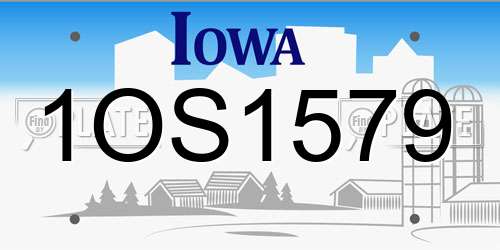 1OS1579 Iowa License Plate