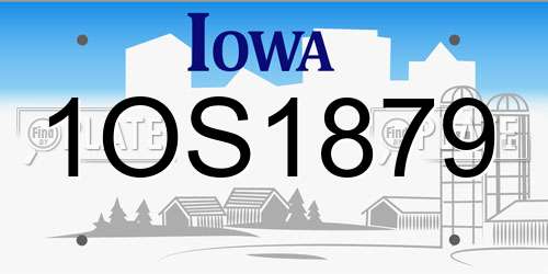 1OS1879 Iowa License Plate