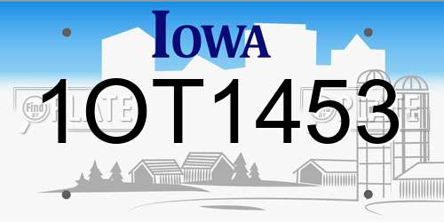 1OT1453 Iowa License Plate