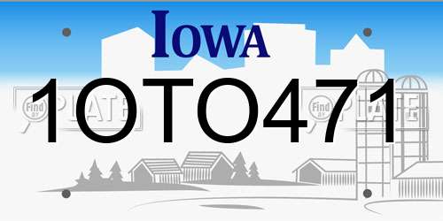 1OTO471 Iowa License Plate
