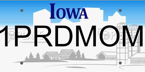 1PRDMOM Iowa License Plate