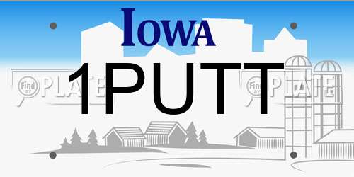 1PUTT Iowa License Plate