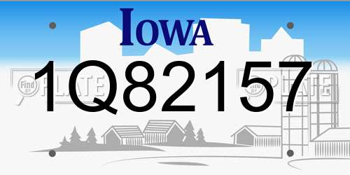 1Q82157 Iowa License Plate