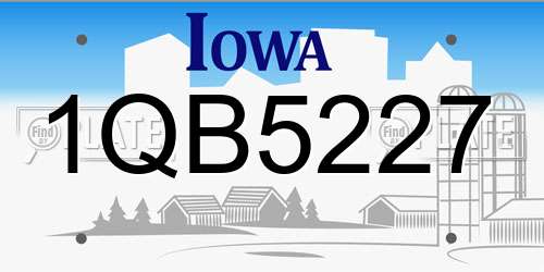1QB5227 Iowa License Plate