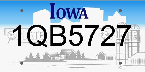 1QB5727 Iowa License Plate