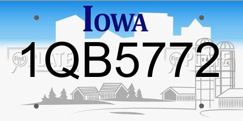 1QB5772 Iowa License Plate