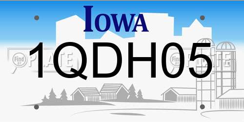1QDH05 Iowa License Plate