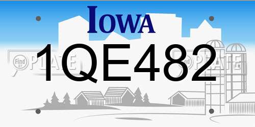 1QE482 Iowa License Plate