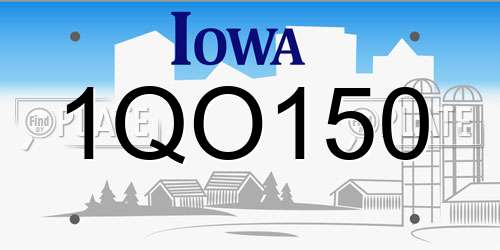 1QO150 Iowa License Plate