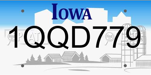 1QQD779 Iowa License Plate