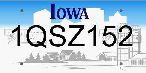 1QSZ152 Iowa License Plate