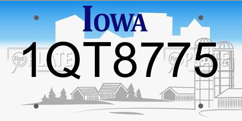 1QT8775 Iowa License Plate