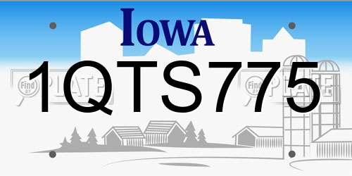 1QTS775 Iowa License Plate