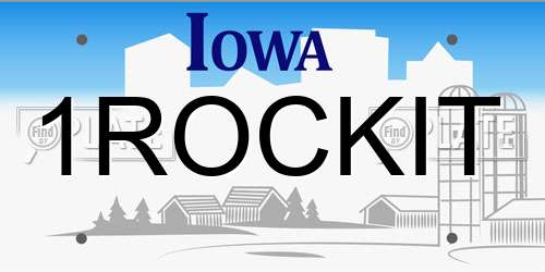 1ROCKIT Iowa License Plate