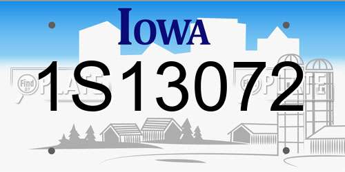 1S13072 Iowa License Plate