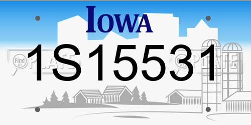 1S15531 Iowa License Plate