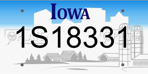 1S18331 Iowa License Plate