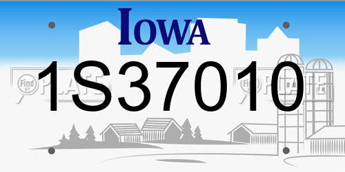 1S37010 Iowa License Plate