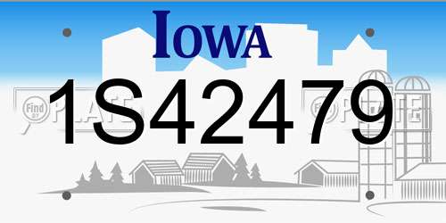 1S42479 Iowa License Plate