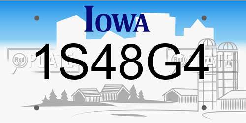 1S48G4 Iowa License Plate