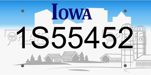 1S55452 Iowa License Plate