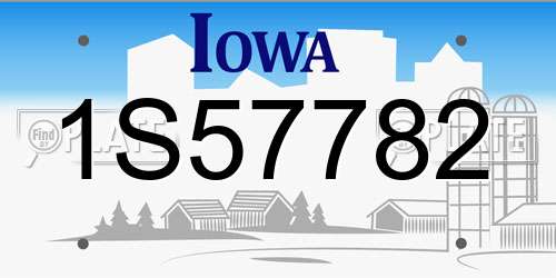 1S57782 Iowa License Plate