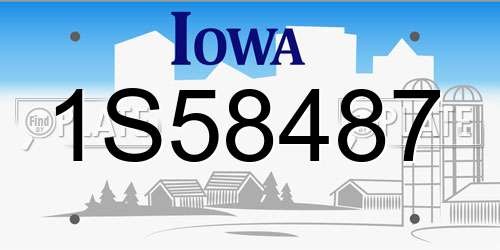 1S58487 Iowa License Plate