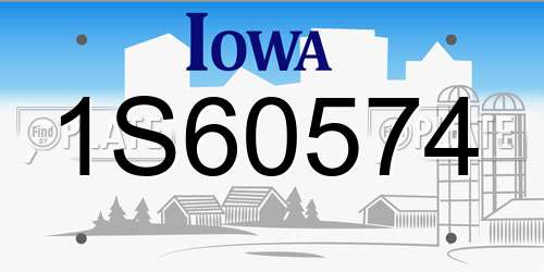1S60574 Iowa License Plate