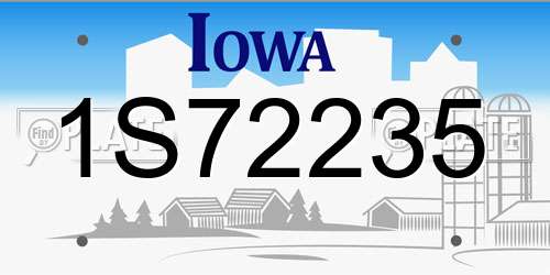1S72235 Iowa License Plate