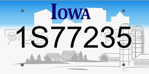 1S77235 Iowa License Plate