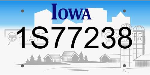 1S77238 Iowa License Plate