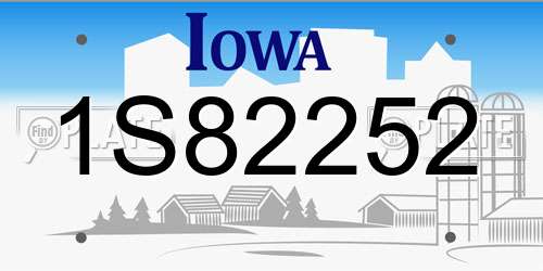 1S82252 Iowa License Plate