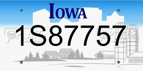 1S87757 Iowa License Plate