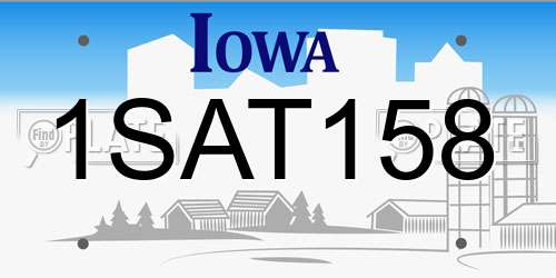1SAT158 Iowa License Plate