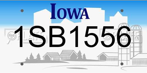 1SB1556 Iowa License Plate